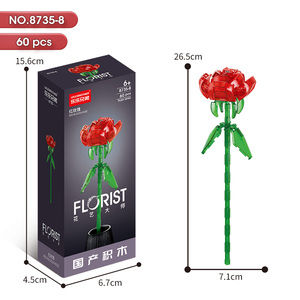Decoración de ramo de plantas DIY, bloques de construcción, flores artificiales, idea botánica, juguetes, regalos para adultos, mujeres y niñas - Product Image 4