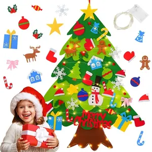 キッズ壁掛けクリスマスギフト子供用フェルトクラフトキット幼児用DIYフェルトクリスマスツリー