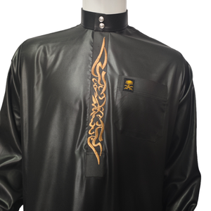 Abito da Preghiera Islamico Tradizionale per Uomo in <span class=keywords><strong>Velluto</strong></span> <span class=keywords><strong>di</strong></span> Seta Fatto a Mano, Lunghezza alla Caviglia, <span class=keywords><strong>Maniche</strong></span> <span class=keywords><strong>Lunghe</strong></span>, Vendita all'Ingrosso - Product Image 3