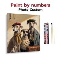 Kit de Peinture par Numéros sur Toile, Art Mural, Chien Amusant, Famille, Valise de Voyage, Vintage, Dropshipping, Vente Directe en Gros