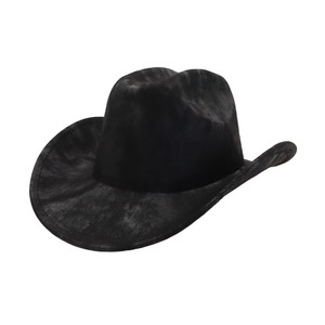 Sombrero Fedora Clásico con Diseño a Rayas y Borde Enrollado, Estilo Vaquero Vintage, Unisex, para Otoño e Invierno, Sombrero Vaquero Occidental para Exteriores - Product Image 3