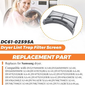 Filtre à peluches pour sèche-linge DC61-02595A 11,6 pouces x 7,6 pouces x 1,1 pouces pour accessoires de sèche-linge - Product Image 5