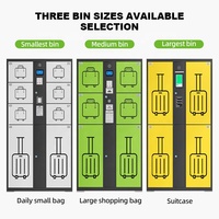 Casillero Inteligente para Equipaje Xinju con Pago con Tarjeta de Crédito y PIN, Gabinete de Almacenamiento de Pared con Carga USB y Autoservicio