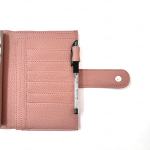 Organiseur <span class=keywords><strong>de</strong></span> planification A6 rose poudré <span class=keywords><strong>de</strong></span> luxe avec texture grainée effet litchi pour l'école et la maison - Product Image 4