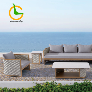 Mobili <span class=keywords><strong>da</strong></span> <span class=keywords><strong>Giardino</strong></span> Moderni con Struttura in Alluminio e Design in Tessuto, Cuscini Impermeabili per Cortile e Soggiorno all'Aperto - Product Image 2