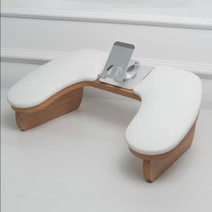 Reposamanos Profesional para Manicura, Diseño Rectangular, Soporte para Teléfono, Cuero PU, Base de Acero Inoxidable/Madera, Logotipo Personalizado - Product Image 6
