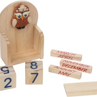 Bloc de calendrier perpétuel en forme de maison, ornement de bureau en bois avec gravure pour support de calendrier Rubik's Cube, vente en gros