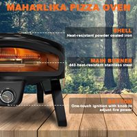 Vente en gros 14 pouces portable alimenté au gaz boulangerie four à pizza camping extérieur pizza faisant la machine avec pieds pliants