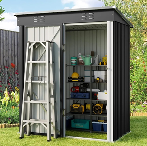 Caseta <span class=keywords><strong>de</strong></span> <span class=keywords><strong>Almacenamiento</strong></span> <span class=keywords><strong>Exterior</strong></span> <span class=keywords><strong>de</strong></span> 5' x 3' con Techo Plano, Gabinete Metálico para <span class=keywords><strong>Almacenamiento</strong></span> <span class=keywords><strong>Exterior</strong></span> - Product Image 3