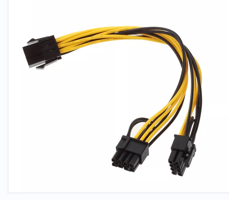 Кабель-адаптер питания PCIe Express для материнской платы, видеокарты, лучшее качество, 0,2 м, 6 Pin на Dual 8 (6 + 2) Pin