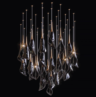 Lustre décoratif artistique en verre émaillé pour villa, salon, salle à manger, escalier de duplex, style luxe léger, garantie 3 ans