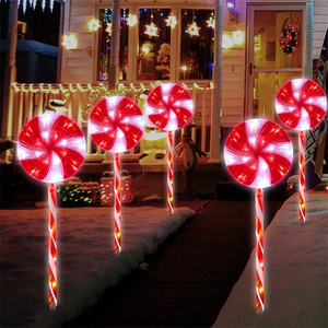 Meilleures arches <span class=keywords><strong>de</strong></span> canne en bonbon éclairées bon marché fournitures <span class=keywords><strong>de</strong></span> décoration <span class=keywords><strong>de</strong></span> Noël Lumières solaires extérieures à led - Product Image 2