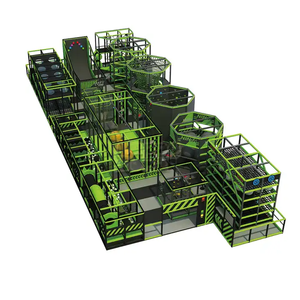 Sân chơi thương mại thiết bị cho người lớn trẻ em tương tác Ninja tag arenas phiêu lưu Trampoline phòng tập thể dục trở ngại khóa học - Product Image 1