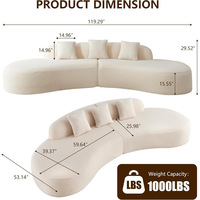 Komprimierte Sofa garnitur Möbel Unregelmäßig geformtes Wohnzimmer Sofa Moderne komprimierte Möbel