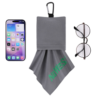 Sac de rangement portable pour miroir avec chiffon de nettoyage composite mini