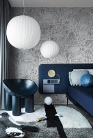Wallpaper Mural Monokrom Safari Hewan Skala Besar Grosir untuk Dekorasi Dinding Taman Kanak-Kanak, Bahan Ramah Lingkungan