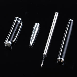 Bolígrafo de Gel Metálico Negro de Lujo para Negocios, Personalizado con Grabado, Punta de Bola Negra Mate, Tinta Azul, Roja, Amarilla y Verde, Ancho de Escritura de 0.5 mm - Product Image 2