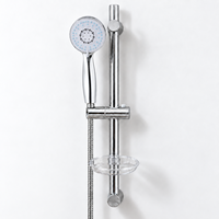 Ensemble de douche thermostatique de luxe moderne en laiton chromé mat avec pommeau de pluie et douchette à main, fixation murale, pour salle de bain complète