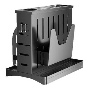 Support mural pour couteaux sans perçage avec porte-baguettes et rangement pour couvercles, pour l'organisation du comptoir de cuisine - Product Image 4