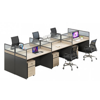 Poste de travail moderne en bois pour bureau, avec cloison de séparation, bureau d'ordinateur, table de direction de luxe pour employés, ensemble de mobilier.