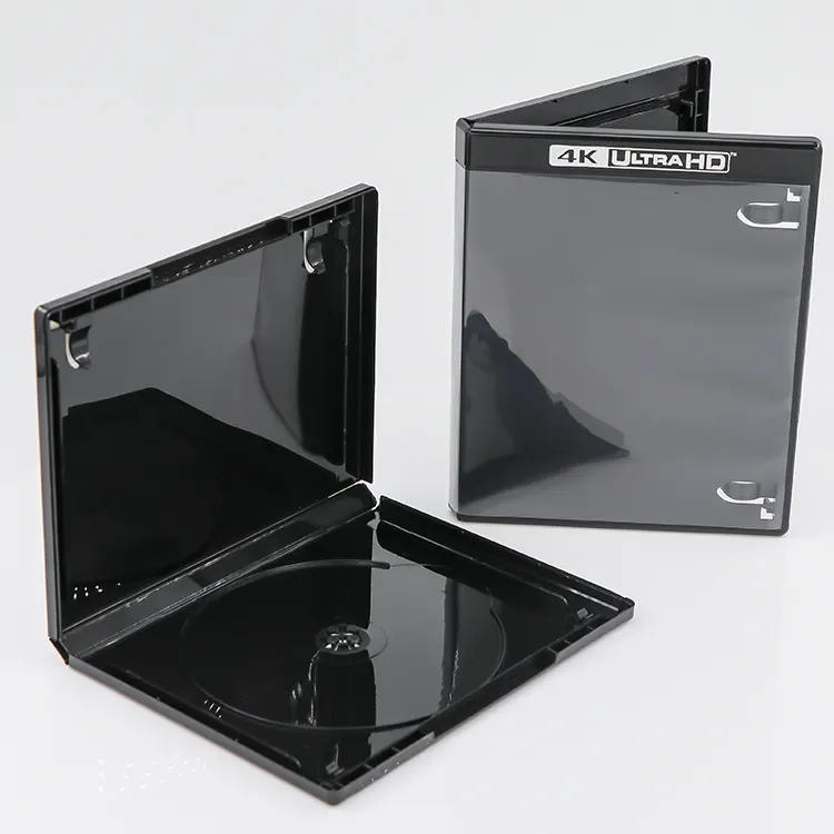SHUSHING New Design Portable DVD Craft CD Packaging Box Hard plastic Black 4K Bluray Case