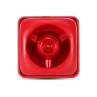 Sirena Estroboscópica con Sonido de Incendio, DC12V 24V, LED Intermitente, Alarma de Sonido y Luz, Material ABS, Sistema de Alarma de Incendio Convencional