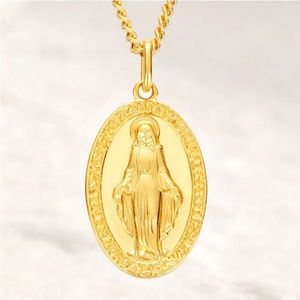 จี้พระแม่มารีทองคำ 18k พร้อมสร้อยคอสำหรับผู้หญิง Xinfly - Product Image 2