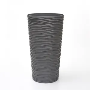 Grote Maat Tall Ronde Cilinder Plastic Geglazuurd Glossy Plant Pot Planters Voor Outdoor Indoor Woonkamer Decor