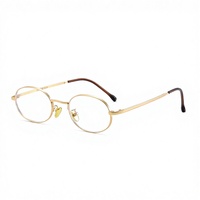 Monturas Ópticas Metálicas Ovaladas Vintage para Hombre y Mujer, Gafas Retro Delgadas Doradas y Plateadas, Logotipo Personalizado, Venta al Por Mayor, Lentes Transparentes