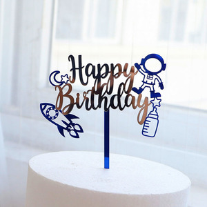 Decorazioni per torta per festa di compleanno per ragazzo in acrilico per auto ragazzo astronauta pianeta decorazioni per festa di buon compleanno - Product Image 2