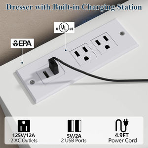 שידת מגירות מודרנית עם תאורת לד, גימור לבן ואחסון מרווח - Product Image 4