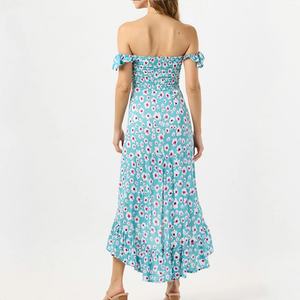 Vestido Maxi sin Tirantes con Estampado Floral Playero Personalizado OEM, Textura Elegante, Vestido Casual 100% Rayón - Product Image 4