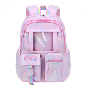 Girls School Backpack Nylon Lightweight Large Capacity Cartoon Print For Elementary Students Grades 1-6 Education Use - Product Image 3