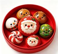 Coffret Famille de Noël : Boîte Mystère Bao Bun Squishy – Jouet Anti-Stress Réaliste à Presser – Cadeau Surprise de Vacances