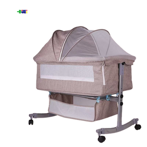 <span class=keywords><strong>Cuna</strong></span> de bebé multifuncional portátil Fácil montaje Corralitos de metal plegables Diseño moderno para dormitorio Comedor Hospital de plástico - Product Image 3