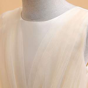 120-170 tamaño blanco niña vestidos <span class=keywords><strong>de</strong></span> novia sin mangas cuello redondo A-line vestido Formal capas múltiples vestidos largos <span class=keywords><strong>para</strong></span> Adolescente - Product Image 4