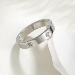 Anello <span class=keywords><strong>di</strong></span> Moda in Acciaio al Titanio, Lussuoso con Diamanti Incastonati, Resistente allo Sbiadimento, Anello Nuziale in Acciaio Inossidabile per Coppie, Uomo e Donna - Product Image 3