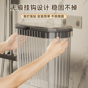 Bathroom Laundry <b>Basket</b> With Lid Rectangle Standing Type Clothing Organizer Eco Friendly - Product Image 5