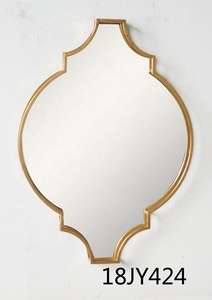 Swt Hoge Kwaliteit Antiek Messing Gouden Lange Wandmontage Decoratieve Vanity Bladgoud Spiegel - Product Image 4