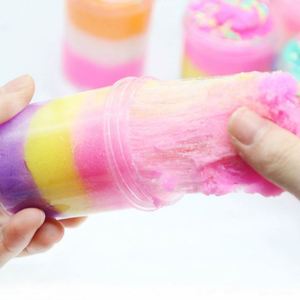 Ensemble de slime DIY tendance, éducatif, non toxique, aux couleurs arc-en-ciel, avec pâte à modeler, coton, soie, sucette et gâteau moelleux parfumé, anti-stress - Product Image 3