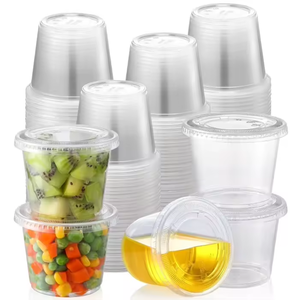 Gobelets à sauce en PP OEM/ODM avec couvercles en PET <span class=keywords><strong>pour</strong></span> restaurants et cafés - Contenants à huile/<span class=keywords><strong>vinaigrette</strong></span>/tremper à paroi simple ajustés, étiquette privée - Product Image 3