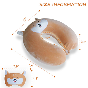 Almohada de Viaje en Forma de U con Diseño de Animales de Dibujos Animados, Almohada Cervical de Espuma Viscoelástica Suave, Cojín de Apoyo para la Cabeza en el Avión - Product Image 2