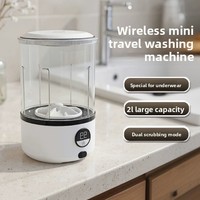 Mini Lave-linge Portable Sans Fil avec Affichage Numérique, Boîtier en Plastique Étanche et Rotatif pour Sous-vêtements