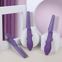 Ciseaux professionnels pour animaux de compagnie en caoutchouc, outil de toilettage pour chiens et chats, démêlage quotidien, multicolores