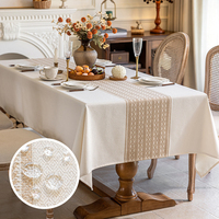 Nappe de table rectangulaire en lin tissé sur mesure, style nordique, épaisse, anti-brûlure, imperméable, pour mariage et fête, vente en gros