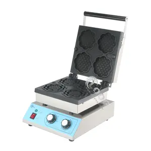 Nouveau style équipement de cuisine 4 pièces gaufre cuisson machine fleur forme gaufrier commercial tournesol gaufrier machine