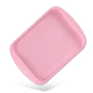 Kích Thước Lớn Hình Vuông Silicone Bánh Khuôn Chịu Nhiệt DIY 3D Mini Loaf Baking Pan Bánh Mì Nướng Bánh Mì Nướng Silicone Airfryer Giỏ