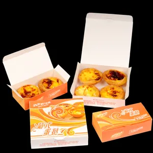 Eco-friendly thickened egg tarts packing box 2 pcs 4 pcs in domestic Egg Tarts Packing Box