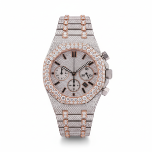 Reloj de Diamantes Moissanite de Oro Rosa de 18k para Hombre y Mujer, Reloj Inteligente con Esfera Marrón, Calidad de Exportación de la India, Marca Reconocida - Product Image 1