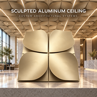 Plafond en aluminium sculpté, panneau en aluminium sur mesure, plafond intérieur de hall, revêtement métallique artistique pour l'architecture commerciale